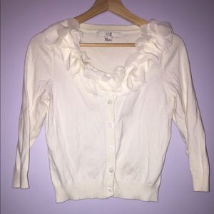 Cream flower petal collar cardigan from Forever 21